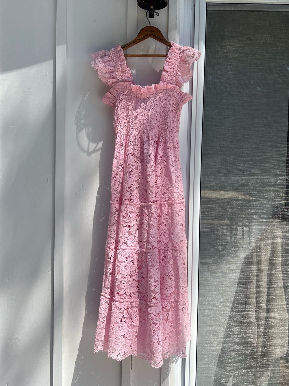 Hill House Collectors Ellie Nap Dress Pink Lace Ruffled Sheer Dress